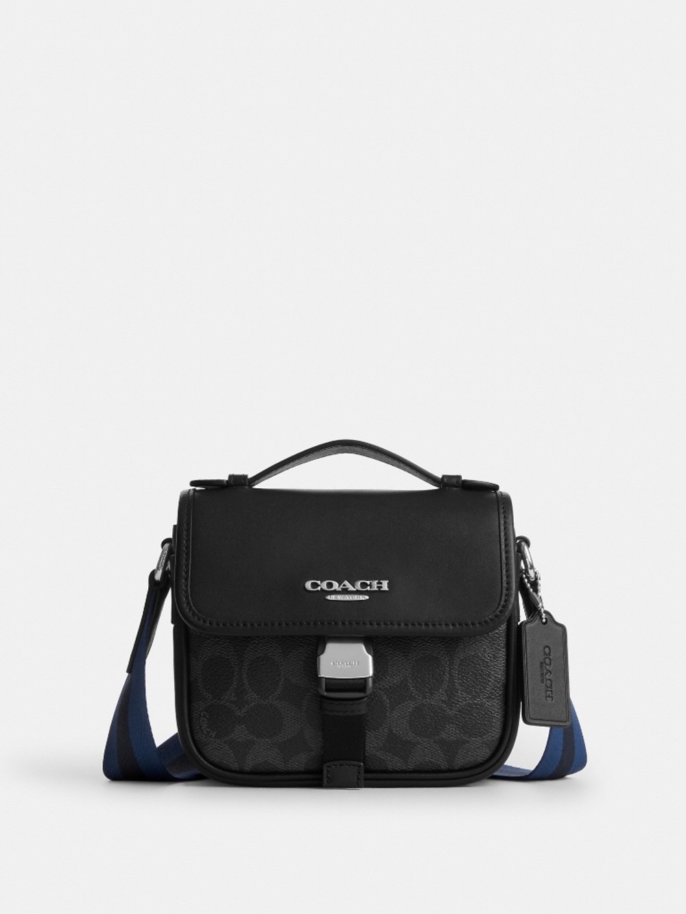 Coach Men's Racer Crossbody Bag In Signature Canvas With Varsity Stripe